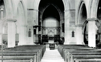 Interior of All Saints looking east about 1910